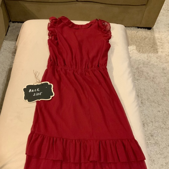 Banana Republic Maroon M Flutter Sleeve Dress Scandi Coastal Cottagecore - Picture 7 of 10